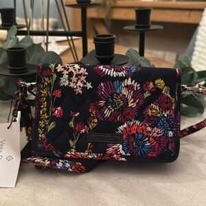 NWT - Vera Bradley RFID 3-in-1 Crossbody Bag in Midnight Flowers